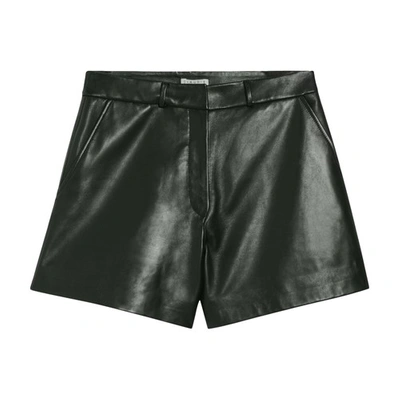 Claudie Pierlot Leather Shorts In Noir / Gris