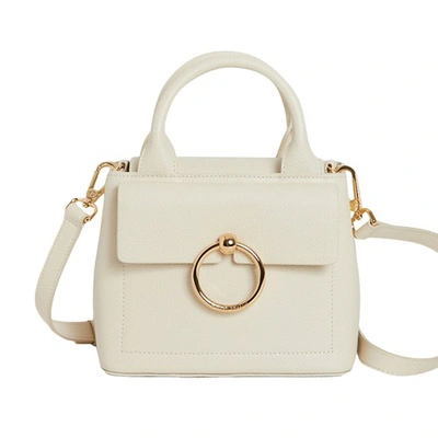 Claudie Pierlot Anouk Mini Leather Crossbody Bag In Ecru