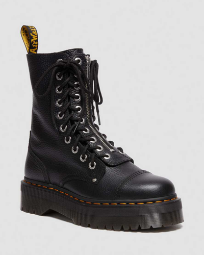 Dr. Martens' Sinclair Hi Milled Nappa Leather Platform Boots In Black