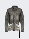 Rick Owens Drkshdw Ripped Buttoned Denim Overshirt