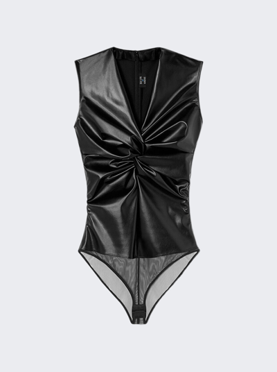 Versace Knotted Bodysuit In Black