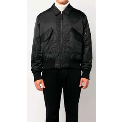 Moschino Logo-patch Bomber Jacket In Black