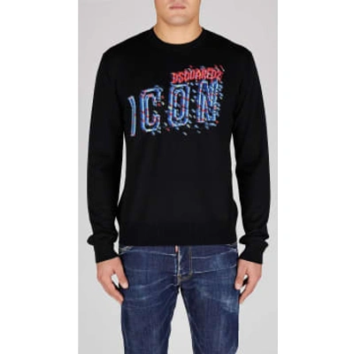 Dsquared2 Icon Logo-print Cotton Sweatshirt In Black