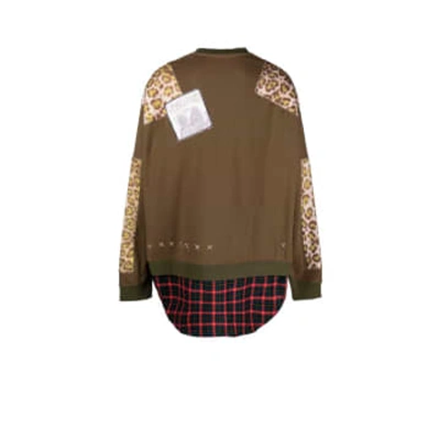 Moschino Panelled Cotton Sweatshirt In Green