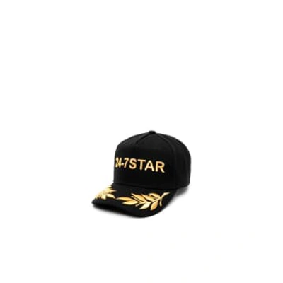 Dsquared2 Black 24-7 Star Baseball Cap In Gold