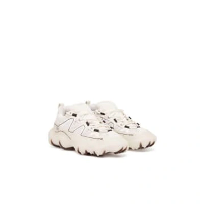Diesel Low-top Sneakers With Rubber Overlay In White