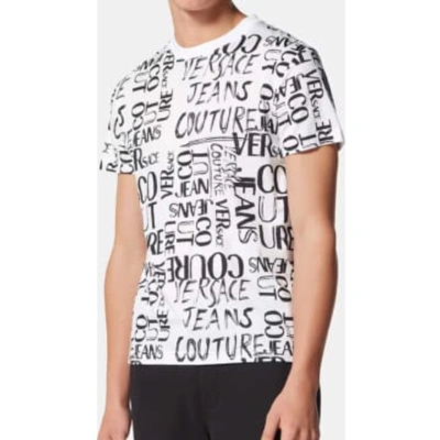 Versace Jeans Couture Crew Neck Graphic Print Short Sleeves T-shirts In White