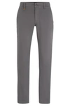 Hugo Boss Slim-fit Trousers In A Cotton Blend With Stretch In Dark Grey