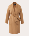 Mackage Thalia Double Face Tie Waist Wool Coat In Neutrals