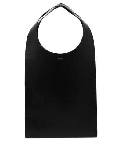 Coperni Swipe Logo Embossed Large Tote Bag In Black