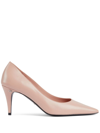 Gucci Pointed-toe Leather Pumps In Pink