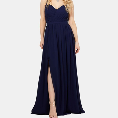 Krisp Womens/ladies Strappy Gathered Front Maxi Dress In Blue