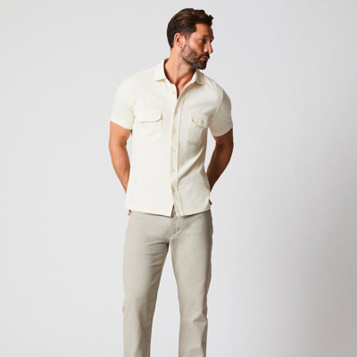 Reid Short Sleeve Hemp Cotton Knit Shirt In White
