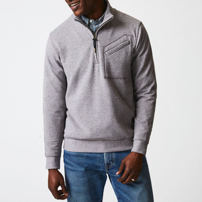 Reid Quilted Half Zip Sweatshirt In Gray