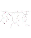 Northern Lights Northlight 100 Count Orange Mini Icicle Christmas Lights - 3.5ft White Wire In Pink