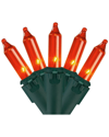 Northern Lights Northlight Set Of 100 Orange Mini Incandescent Christmas Lights 2.5in Spacing - Green Wire In Orange