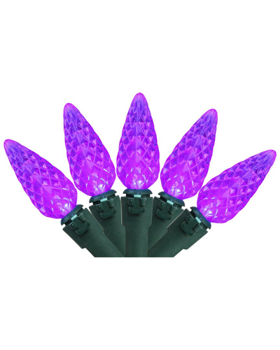 Northern Lights Northlight 70-count Purple Led Faceted C6 Christmas Lights Set 23ft Green Wire