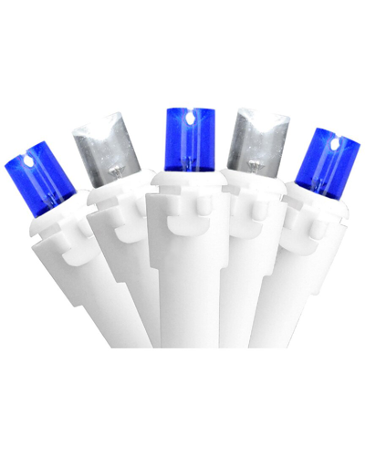 Northern Lights Northlight 100 Blue And Pure White Led Wide Angle Icicle Christmas Lights - 5.5ft White Wire