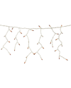 Northern Lights Northlight 100 Count Orange Mini Icicle Christmas Lights - 3.5ft White Wire In Orange