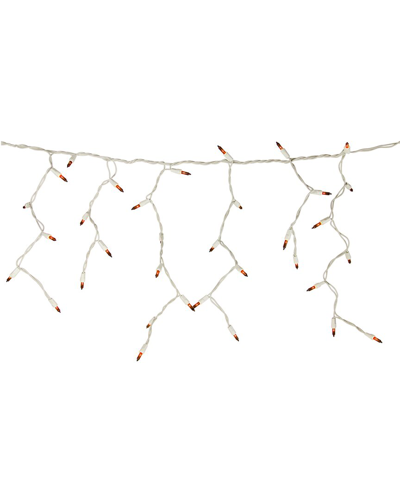 Northern Lights Northlight 100 Count Orange Mini Icicle Christmas Lights - 3.5ft White Wire