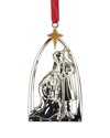 NORTHLIGHT NORTHLIGHT 3.75IN SILVER-PLATED NATIVITY SCENE CHRISTMAS ORNAMENT WITH  EUROPEAN CRYSTALS