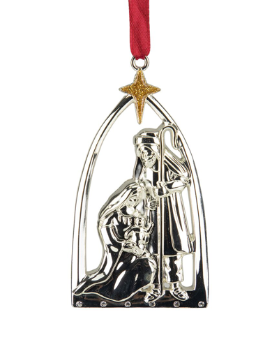 Northlight 3.75in Silver-plated Nativity Scene Christmas Ornament With  European Crystals