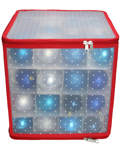 Northlight 12.5in Transparent Zip Up Christmas Storage Box - Holds 64 Ornaments In Clear
