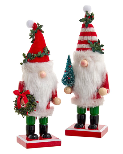 Kurt Adler 9in Christmas Gnome Nutcracker (2 Assorted) In Multicolor