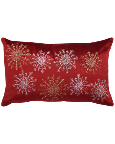 Safavieh Cinthia Snowflake Pillow In Burgundy