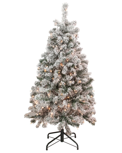 Northlight 4.5ft Pre-lit Flocked Madison Pine Artificial Christmas Tree