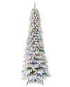 Seasonal Decor Snow Kissed Pine 7' Pre-lit Flocked Pvc Slim Tree