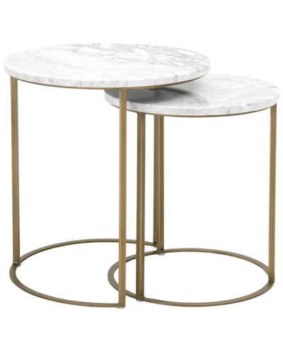 Essentials For Living Carrera Round Nesting Accent Table In White