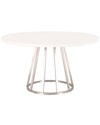 Essentials For Living Turino 54in Round Dining Table Carrera Top In White