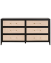 Essentials For Living Holland 6-drawer Double Dresser In Black