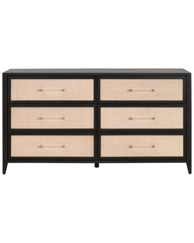 Essentials For Living Holland 6-drawer Double Dresser In Black