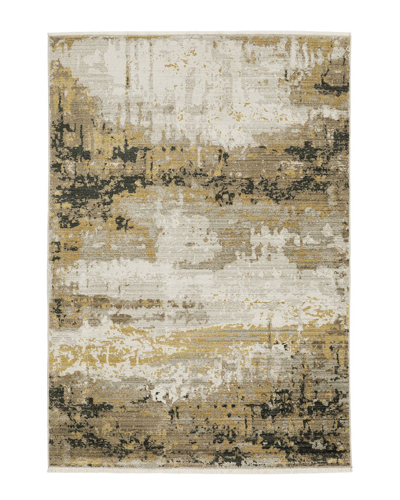 Stylehaven Bartlett Faded Abstract Recycled Area Rug In Gold