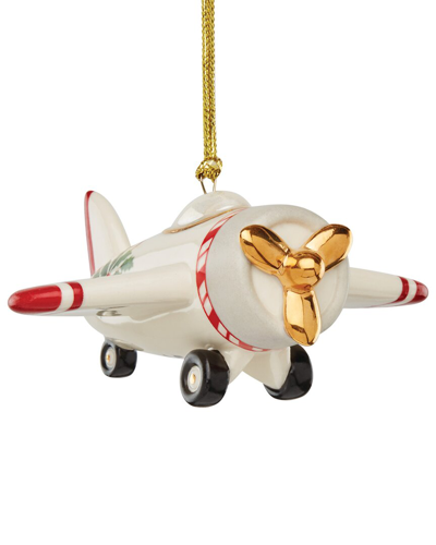 Lenox Holiday Accent Airplane Ornament In White