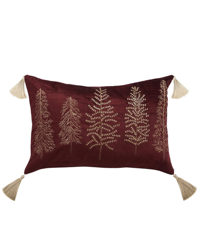 Safavieh Holiday Tree Pillow In Red