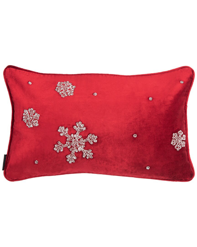 Safavieh Falling Snow Pillow In Red