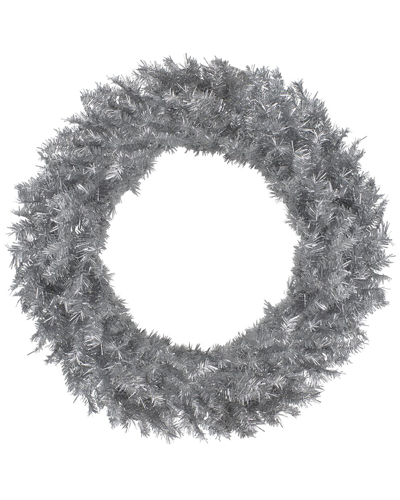 Northlight 36in Unlit Tinsel Artificial Christmas Wreath In Silver