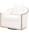 Essentials For Living Paxton Swivel Club Chair In White