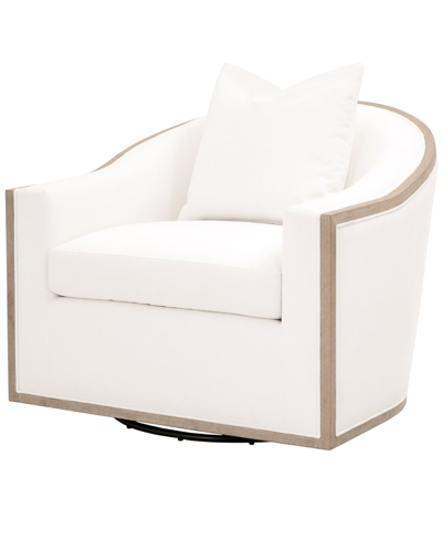 Essentials For Living Paxton Swivel Club Chair In White