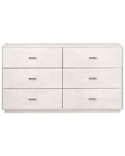 Essentials For Living Wynn Shagreen 6-drawer Double Dresser In White