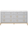 Essentials For Living Azure Carrera 6-drawer Double Dresser In Grey