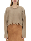 Uma Wang Cashmere Crewneck Jumper In Beige