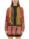 Versace Jeans Couture V-emblem Chain Windbreaker Jacket In Multicolour