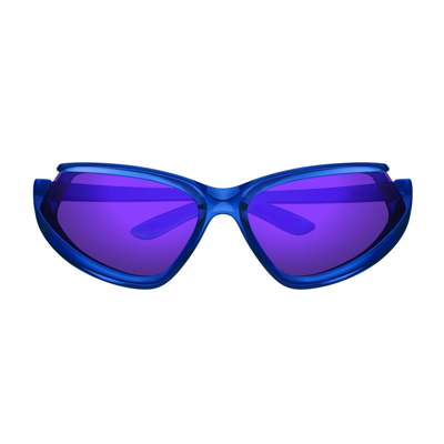 Balenciaga Bb0289s 004 Sunglasses In 004 Blue Blue Violet