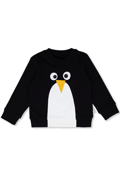 Stella Mccartney Black Sweatshirt For Baby Boy With Print