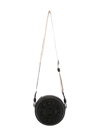 Karl Lagerfeld Leather Shoulder Bag With Embossed Logo In Black