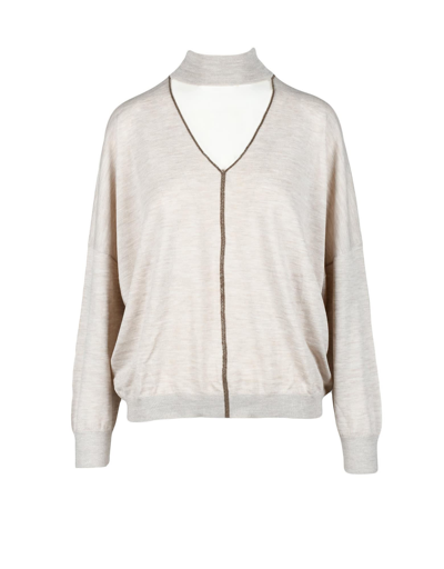 Brunello Cucinelli Womens Beige Sweater